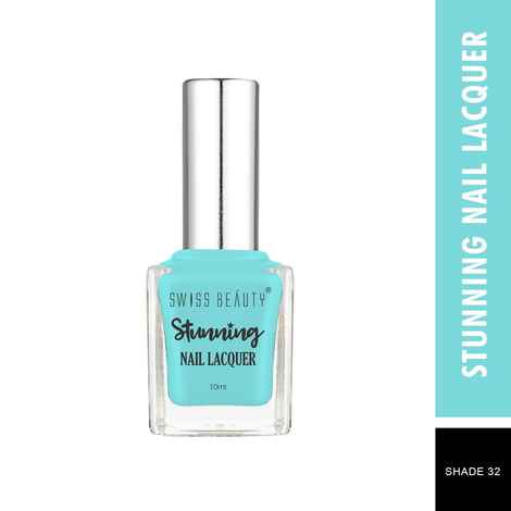 Buy Swiss Beauty Stunning Nail Lacquer 32 Sky Blue (10 ml) - Purplle