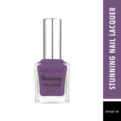 Buy Swiss Beauty Stunning Nail Lacquer 46 Purple Gift (10 ml) - Purplle