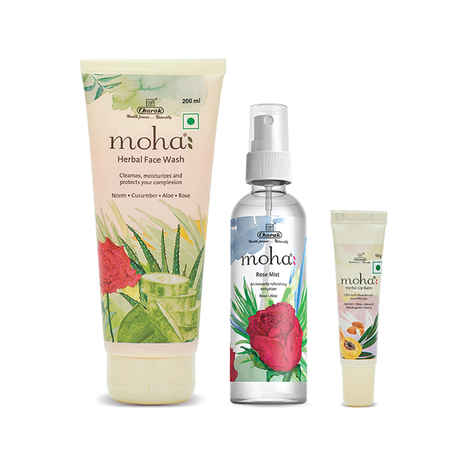 Buy moha: Herbal Face wash 200ml & moha: Rose Mist 100ml & moha: Herbal Lip Balm - Purplle