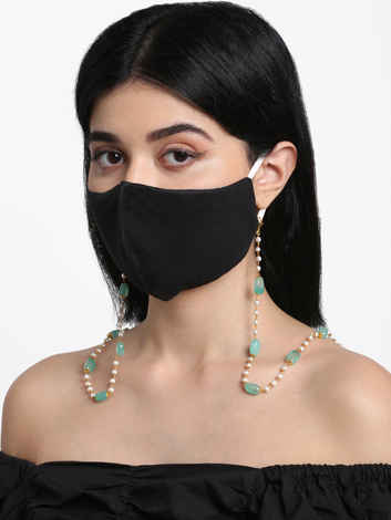 Buy Ruby Raang Stone And Gold Mask Chain - A404-106 - Purplle