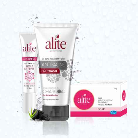Buy Alite Anti Acne Charcoal Facewash 70g + Anti Acne Gel 15g + Acne Soap 75g - Combo Pack of 3 For Men & Women - Purplle