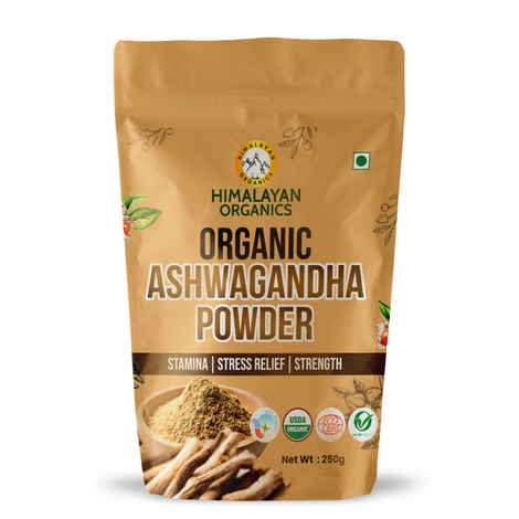 Buy Himalayan Organics Certified Organic Ashwagandha Powder Withania Somnifera Supplement - Promotes Better Strength & Stamina 250 gm - Purplle