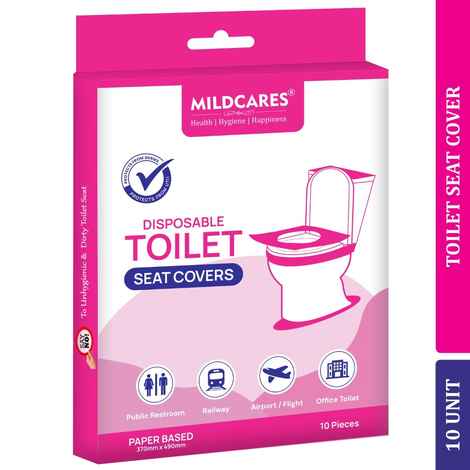 Buy MildCares Disposable Toilet Seat Covers - 10 Sheets | No Direct Contact with Unhygienic Seats | Easy To Dispose | Protects Against Germs | Reduces The Risk Of UTI | For Public Toilets | Travel-Friendly | Environment Friendly - Purplle