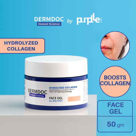 Buy DERMDOC by Purplle Skin Tightening Face Gel with Hydrolyzed Collagen (50 gm) | collagen gel for face | skin collagen booster - Purplle