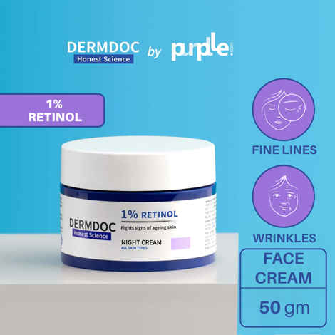 Buy DERMDOC by Purplle 1% Retinol Night Cream (50 gm) | retinol cream for face | anti ageing cream | nourishing night cream for all skin types - Purplle