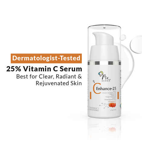 Buy Fixderma 25% Vitamin C Serum For Face, "C" Enhance For Glowing Skin, Anti Aging Face Serum For Unisex Reduces Fine Lines, Wrinkles & Age Spots, Skin Brightening & Lightening For Face, 15 ml - Purplle
