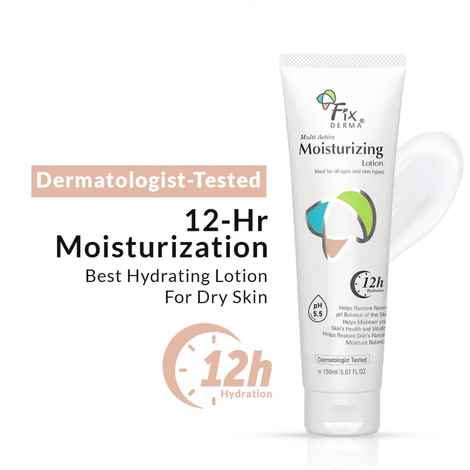 Buy Fixderma Moisturizing Lotion, Daily Moisturizer For Dry Skin, Body & Face Moisturizer, Provides Hydration & Calmness, Non-Comedogenic & Non-Greasy - 150ml - Purplle