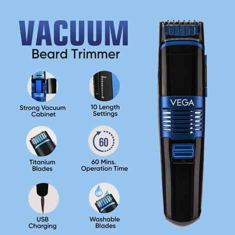 Vega Smart Series Vacuum Beard Trimmer, (VHTH-28) - 1 Pc