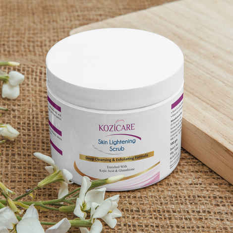 Buy Kozicare Skin Lightening Scrub Deep Cleansing & Exfoliating Formula Enriched With Kojic Acid & Glutathione 100 gm - Purplle