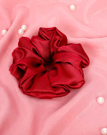 Buy Mueras XL Satin Scrunchie in Maroon - Purplle