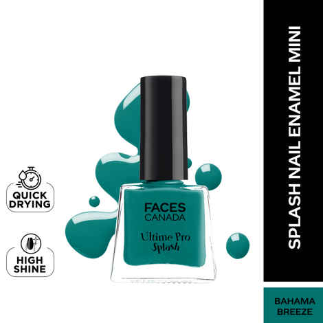 Buy FACES CANADA Ultime Pro Splash Mini Nail Enamel - Bahama Breeze 58 (5 ml) | Quick Drying | Glossy Finish | Long Lasting | No Chip Formula | High Shine Nail Polish For Women | No Harmful Chemicals - Purplle