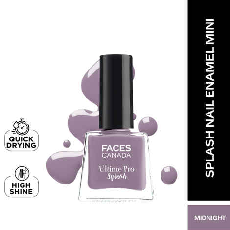 Buy FACES CANADA Ultime Pro Splash Mini Nail Enamel - Midnight 140 (5 ml) | Quick Drying | Glossy Finish | Long Lasting | No Chip Formula | High Shine Nail Polish For Women | No Harmful Chemicals - Purplle