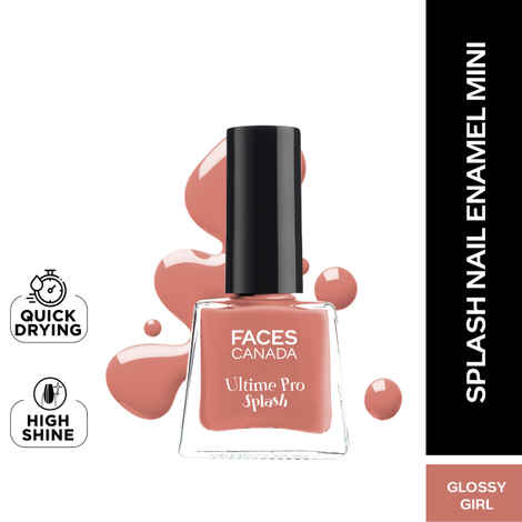 FACES CANADA Ultime Pro Splash Mini Nail Enamel - Glossy Girl 42 (5 ml) | Quick Drying | Glossy Finish | Long Lasting | No Chip Formula | High Shine Nail Polish For Women | No Harmful Chemicals