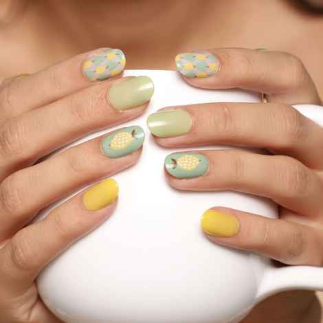 Buy Lick 30 Pcs Artificial Reusable French Manicure Stick on Nails With Application Kit - Purplle