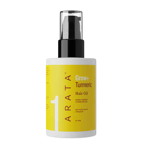 Buy Arata Grow + Turmeric Hair Oil ( 100 ML) | Infused With Turmeric, Onion Oil & Bhringraj | For Stronger, Healthier Hair | Protects Against Free Radicals - Purplle