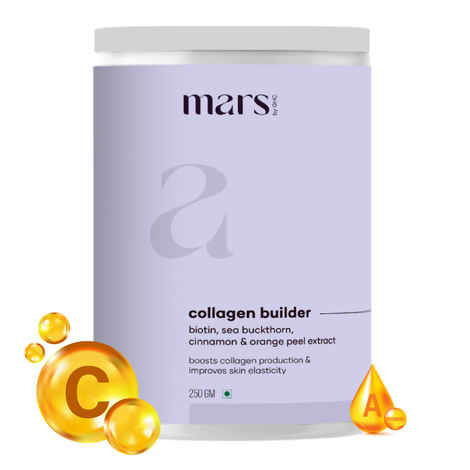 mars by GHC Plant Based Collagen Builder With Biotin, Vitamin C, Vitamin A and Hyaluronic Acid That Helps in Glowing Skin and Hair Growth | 100% Vegan