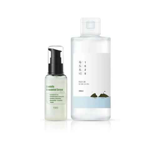 Buy Korean Skin Balancing Duo | Purito Centella Unscented Serum | Round Lab Dokdo Toner | Korean Skincare Combo of 2 - Purplle