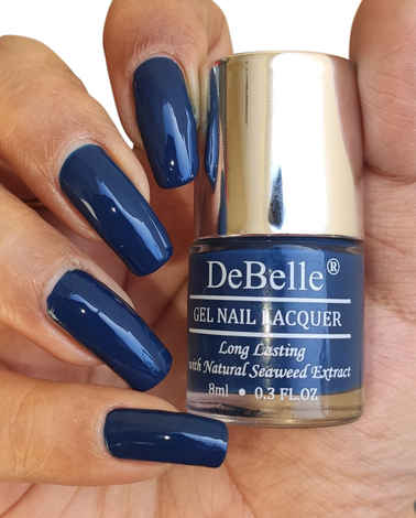 Buy DeBelle Gel Nail Lacquer Bleu Allure (Navy Blue) - 8 ml - Purplle