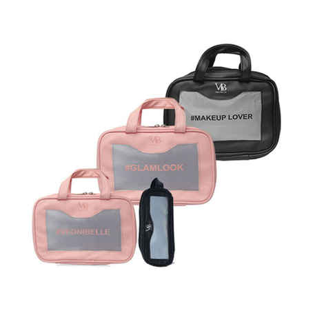 Buy Veoni Belle Makeup Bag pouches pink and blue Set Of 4 - Purplle
