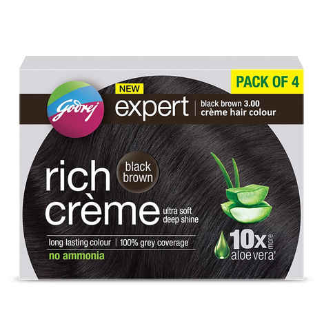 Godrej Expert Creme Black Brown - Pack of 4 80gm+80ml
