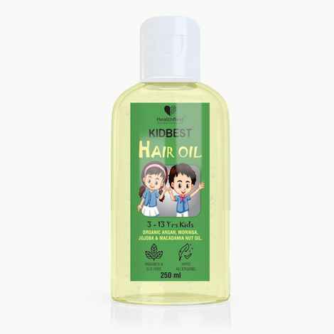 Buy HealthBest Kidbest Hair Oil for Kids | Organic Argan, Moringa,Jojoba & Macadamia Nut Oil | Hair Growth | Damaged Hair | Tear, Paraben, SLS free | 250 ml - Purplle