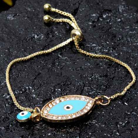 Buy Ferosh Turkish Evil Eye Golden Bracelet - Purplle