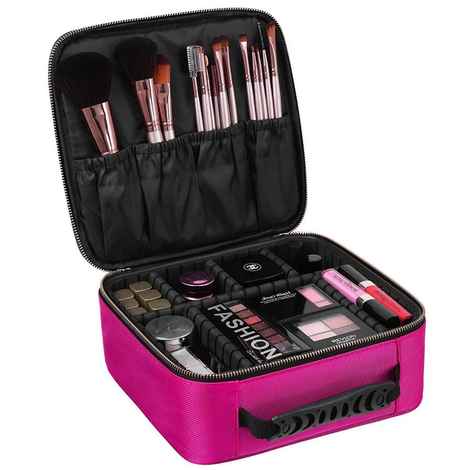 Buy Bronson Professional Makeup Cosmetics Storage Case With Adjustable Compartment (Multi-Color) Pack of 9 - Purplle
