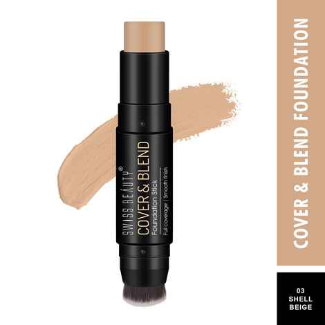 Buy Swiss Beauty Cover & Blend Stick Foundation 03 Shell Beige 12g - Purplle