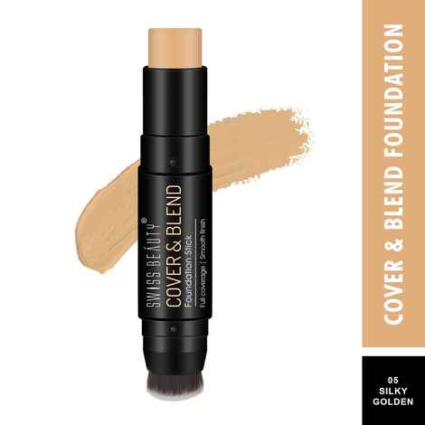 Buy Swiss Beauty Cover & Blend Stick Foundation 05 Silky Golden 12g - Purplle