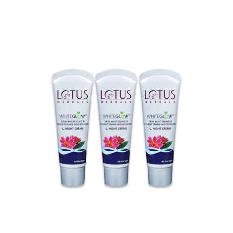 Buy Lotus Herbals Whiteglow Skin Whitening & Brightening Nourishing Night Cream, 20g - Pack of 3 - Purplle