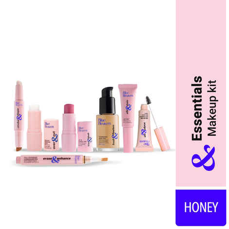 Buy Blue Heaven & Essentials Makeup Kit | Concealer | Foundation | Highlighter & Contour | Lip & Cheek Tint | Makeup Remover | Eyebrow Gel | Lip Stain | Honey - Purplle