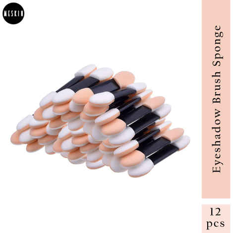 Buy MeSkin Disposable Eyeshadow Sponge Applicator Brush 12pcs. Sponge Brush on Both The Sides - Purplle