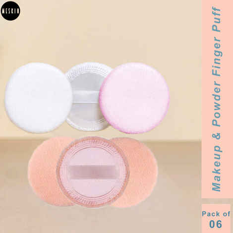 Buy A MeSkin Finger Puff Professional Makeup PuffA msk Finger puffA A (Pack of 6 with Assorted Colors) - Purplle
