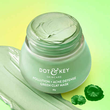 Dot & Key Skin Care Pollution + Acne Defense Green Clay Mask | With Salicylic Acid, Matcha Tea | For Dark Spots, Oily, Acne Prone Skin | 85 gm