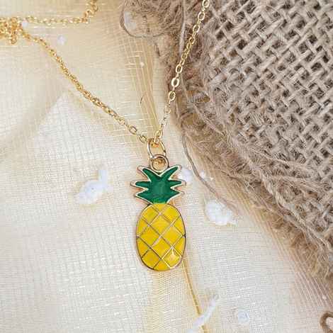 Buy Rack Jack Y2K Charm Pendant Gold Necklace - Season Love - Summer - Pineapple - Purplle