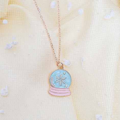 Buy Rack Jack Y2K Charm Pendant RoseGold Necklace - Season Love - Winter - Snow Globe - Purplle
