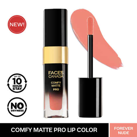 FACES CANADA Comfy Matte Pro Liquid Lipstick - Forever Nude 09, 5.5 ml | 10HR Longstay | Intense Color | Macadamia Oil & Olive Butter Infused | Lightweight Super Smooth | No Dryness | No Alcohol