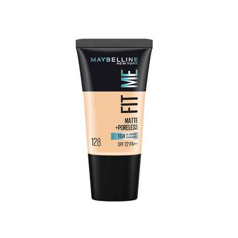Maybelline New York Fit Me Matte+Poreless Liquid Foundation Tube, 128 Warm Nude, 18 ml