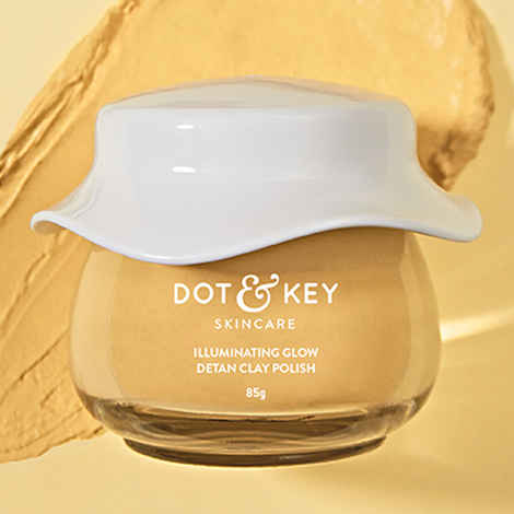 Buy Dot & Key Illuminating Glow Detan Clay Polish with Green Tea & Lemon Verbena | Tan Removal Face Mask for All Skin Types | 85 gm - Purplle