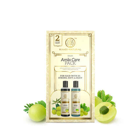 Buy Khadi Natural Amla Hair Care Pack| Cleanse & Strengthen Hair Roots - 420 ml - Purplle