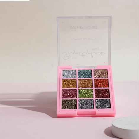 Buy Cuffs n Lashes x Shystyles | The Shystyles Palette | 12 Color Mini Palette - Glitter Heart 1 - 12 gm - Purplle