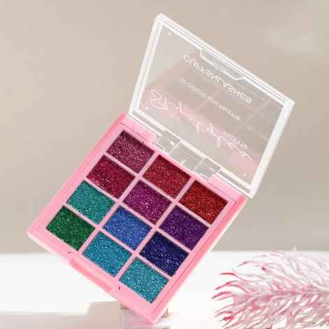 Buy Cuffs n Lashes x Shystyles | The Shystyles Palette | 12 Color Mini Palette - Glitter Heart 2 - 12 gm - Purplle