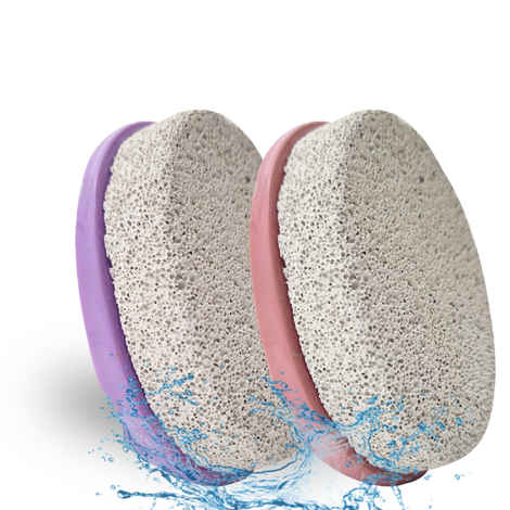 Buy Majestique Pumice Stone with Grip Pedicure Tools for Hard Skin Callus for Remove Dead Skin, Heels, Elbows, Hands - 2Pcs/Multicolor - Purplle