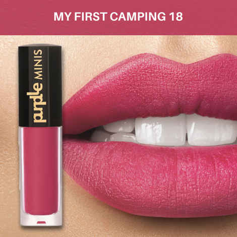 Buy Purplle Ultra HD Matte Mini Liquid Lipstick, Purple - My First Camping 18 | Highly Pigmented | Non-drying | Long Lasting | Easy Application | Water Resistant | Transferproof | Smudgeproof (1.6 ml) - Purplle