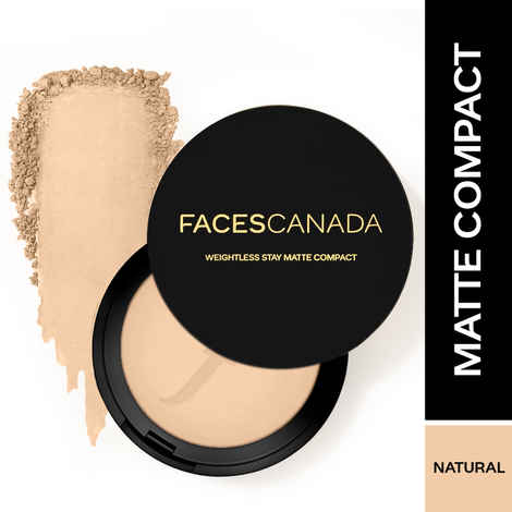 Buy FACES CANADA Weightless Stay Matte Finish Compact Powder - Natural 02, 9 gm | SPF 20 | Non Oily Matte Look | Evens Out Complexion | Prevents Acne | Blends Effortlessly | Pressed Powder For All Skin Types - Purplle