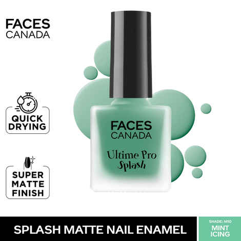 Buy FACES CANADA Ultime Pro Splash Matte Nail Enamel - Mint Icing M10, 8 ml | Quick Drying | Matte Finish | Long Lasting | No Chip Formula | Nail Polish For Women | Smooth Application | Safe For Nails - Purplle