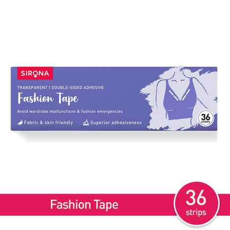 Buy Sirona Women Fashion Tape Double Stick Strips – 36 Strips | For Clothing & Body, Strong and Clear Tape for All Skin Tones and Fabric | Waterproof & Sweat proof | Bra Tape Strips - Purplle