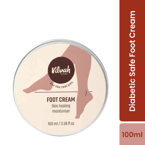 Vilvah Store Foot Cream | For Dry And Cracked Feet | Moisturizes Rough Heels| Softens The Chapped Or Calloused Feet | Suitable For All Skin Types| Suitable For Men & Women | 100 ml