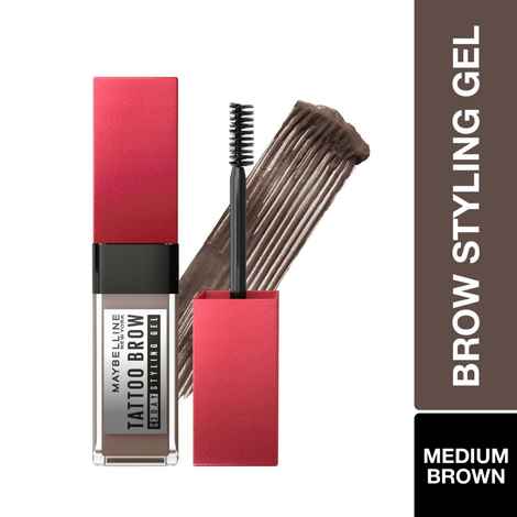 Buy Maybelline Tattoo Brow 3 Day Styling Brow Gel, Medium Brown, 6 ml | Semi-Permanent Tinted Eyebrow Gel - Purplle