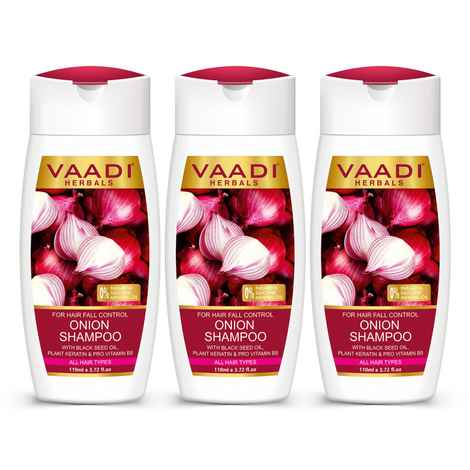 Buy Vaadi Herbals Onion Shampoo for Hair Growth & Hair Fall Control With Plant Keratin & D Panthenol (110 ml X 3) - Purplle